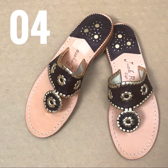 Jack Roger Leather Thong Sandals Whipstitch Hampton - Picture 6 of 14